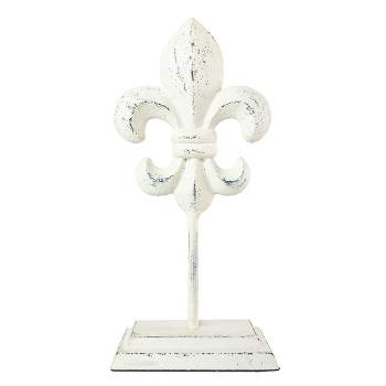 Fleur Decorative Accent White Cast Iron - Foreside Home & Garden