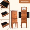 Costway Vintage Jewelry Armoire Cabinet Chest Big Storage Box Organizer with Drawers & Mirror - 3 of 4
