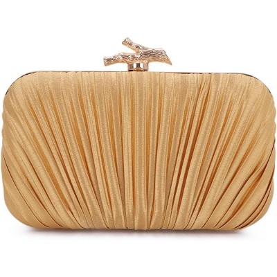 Clutch Purses for Women Evening Bag Pleated Clutch Bag with Chain for Wedding Party