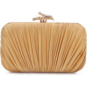 Clutch Purses for Women Evening Bag Pleated Clutch Bag with Chain for Wedding Party - 1 of 4