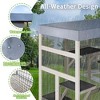 Angel Sar 70'' Outdoor Cat Enclosure with Waterproof Roof, Large Catio with 2 Houses & 7 Platforms, Rust-Proof Wire Pet Cage - 4 of 4