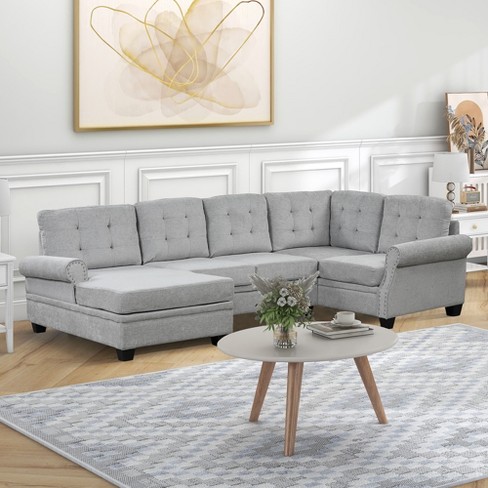 Reversible Left or Right Chaise Sectional Sofa Set U-shape 4