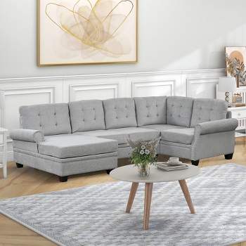 120" Modern U-Shaped Upholstered Corner Sectional Sofa Couch-ModernLuxe