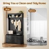 SEVOBAL Freestanding Coat Racks Hall Tree with Storage Bench and Storage, Entryway Organizer with 7 Hooks for Farm Lovers, Black, 70.9"*40.1"*19.7" - 4 of 4