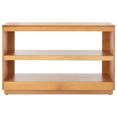 Natural Wood Ridged Hallway Table with Storage