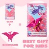 Joyfy 28 Packs Valentines Day Dinosaur Figure Toys with Cards, Valentines Day Gift Sets for Kids, Valentines Classroom Exchange Cards for Boys Girls - 4 of 4