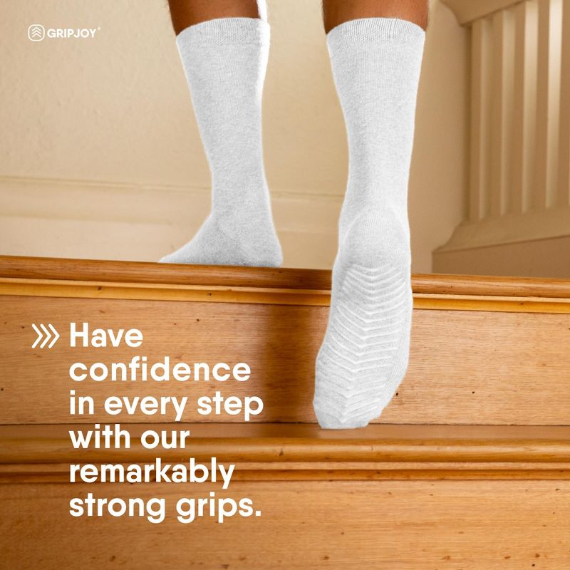 Gripjoy Men's Crew Socks with Grips (Pack of 3), 2 of 3