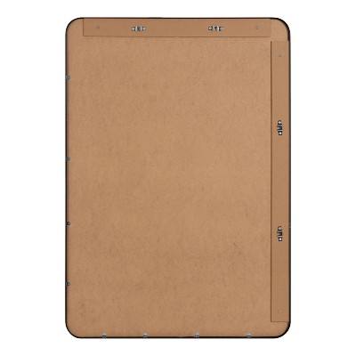 Zayda Sleek Black Aluminum Rectangular Wall Mirror 30x42