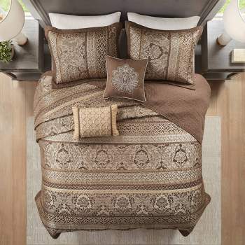Shangri-la Pintuck Queen Bed Quilt Cover Set - Chocolate