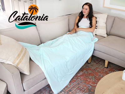 Reversible Lightweight Cooling Wool Comforter, 50x60 Inches