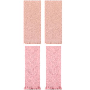 REGALWOVEN 4 Pcs Bathroom Cotton Soft and Absorbent Geometric Hand Towel 13" x 29" - 1 of 4