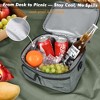 Tirrinia Large Lunch Tote Bag for Men Women Insulated Dual Compartment Leakproof Lunch Box Reusable Thermal Lunch Cooler Tote with Front Pocket - 2 of 4