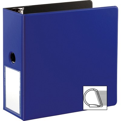 Business Source Slanted D-Ring Binder w/LH 5" Navy 33123