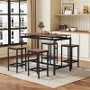 KTMBDW Dining Table Set for 4, Mid Century Modern Small Coffee Set for Dining Room Kitchen Apartment (Table + 4 Chairs) - 2 of 4