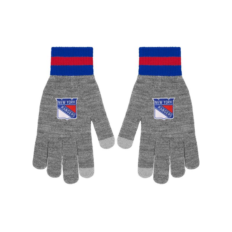 NHL New York Rangers Gray Big Logo Glove, 2 of 5