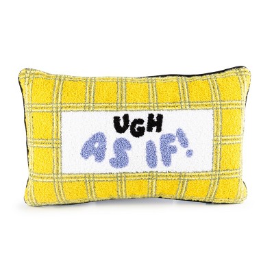 Clueless 'Ugh As If!' Throw Pillow Yellow