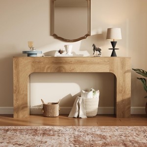 Farmhouse Console Table - Narrow Wood Entryway Sofa Table Behind Couch, Slim Rustic Hallway Furniture for Living Rooms, Foyers, and Apartments - 1 of 4