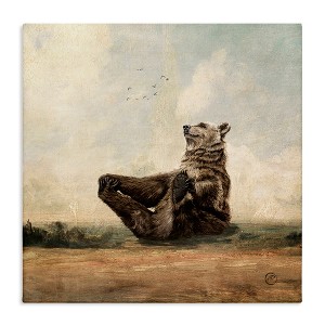 Stupell Industries Bear Holding Paws Watching Sunset, 24" x 24" - 1 of 4