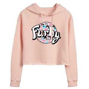 Women's - Furby - Furby Logo Circle Cropped Graphic Hoodie - 1 of 2
