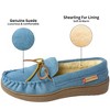 Alpine Swiss Sabine Womens Moccasin Slippers Genuine Suede House Shoe Memory Foam Insole Plush Faux Shearling Fur Indoor Outdoor Anti-Slip Rubber Sole - 3 of 4