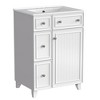 JUJABU 24-Inch Modern Bathroom Vanity Cabinet with Ceramic Sink, 2 Drawers and 1 Door - 2 of 4