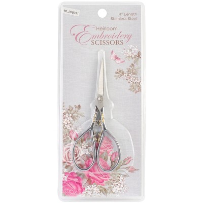 Sullivans Heirloom Embroidery Scissors 4"-Silver & Gold Teardrop Handle