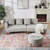 FONTOI Sofas, 107" Sofa with a Round Storage Ottoman and Three Removable Pillows for Living Room Home Office, Gray, 107"*30.3"*31.1" - 3 of 4