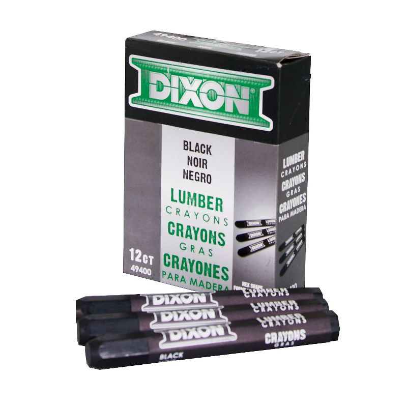 Dixon Lumber Crayons 4 1/2 x 1/2 Carbon Black Dozen 49400, 2 of 4