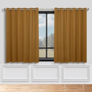 Classic Modern Solid Room Darkening Semi-Blackout Curtains, Grommets, Set of 2 by Blue Nile Mills - 1 of 4