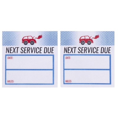 Oil Change Sticker - 500-Count Auto Service Reminder Sticker Roll, Next Service Due Sticker, Removable Vinyl Stickers for Cars, 2 x 2 Inches