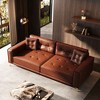 92.1'' Faux Leather Ultra Wide Armrest 4-Seater Sofa Bed with Tufted Modern Design - 3 of 4
