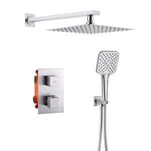 CASAINC 3-Spray Patterns 9.8 Inches Wall Mount Dual Shower Heads (Thermostatic Valve Included) - 1 of 4