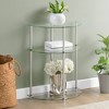 Breighton Home Designs2Go Classic Glass 3 Tier Half-Circle Entryway Hall Table in Glass/Chrome - 2 of 4