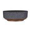 The HC Companies 8 Inch Round Capri Bowl Decorative Indoor Flower Succulent Planter Pot with Drain Plug Hole, Faux Concrete with Copper Base (5 Pack) - 2 of 4