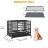 Heavy Duty Metal Dog Crate, Double Door Dog Cage with Wheels, Folding Indoor Pet House with Removable Tray Perfect for Small, Medium and Large Pets - 2 of 4