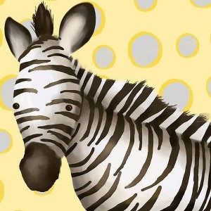 Oopsy Daisy's Zoey the Zebra - Yellow & Grey Canvas Wall Art - Size 10x10 - 1 of 1