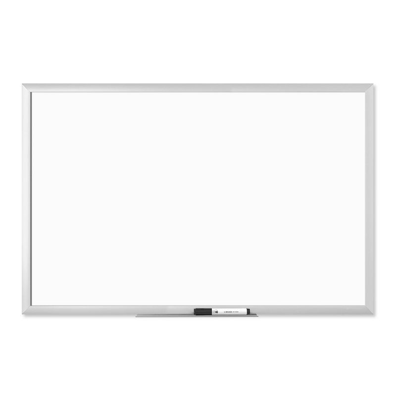 U Brands 35&#34;x23&#34; Magnetic Dry Erase Board with Tray Aluminum Frame, 1 of 5