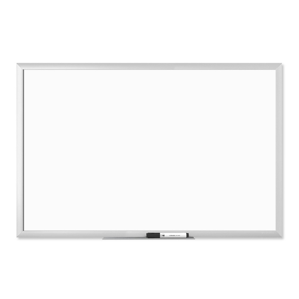 Photos - Dry Erase Board / Flipchart U Brands 35"x23" Magnetic Dry Erase Board with Tray Aluminum Frame