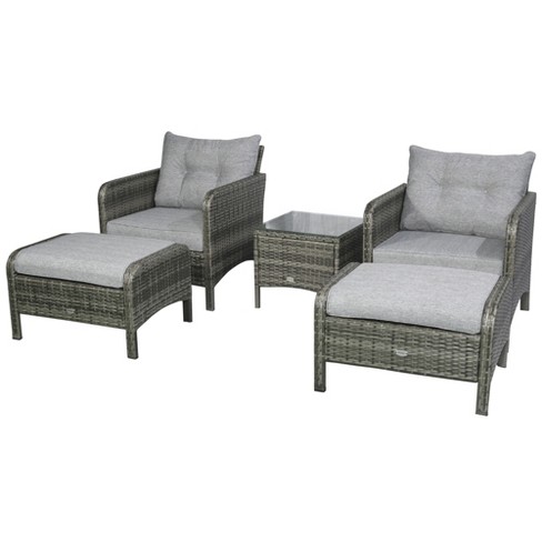 Outdoor furniture discount chairs with ottomans