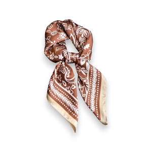 Anna-Kaci Women's Satin Scarf with Classic Paisley Print 27×27 Inches - 1 of 4