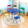 FurnitureR 5-Piece Folding Table and Chairs Set, Square Table and Chairs for Daycare and Classrooms, Small Children's Activity Table and Chairs Set - 3 of 4