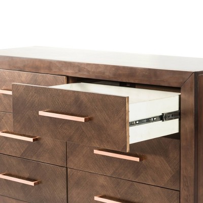 Toasted Chestnut 6-Drawer Double Dresser with Metal Pulls
