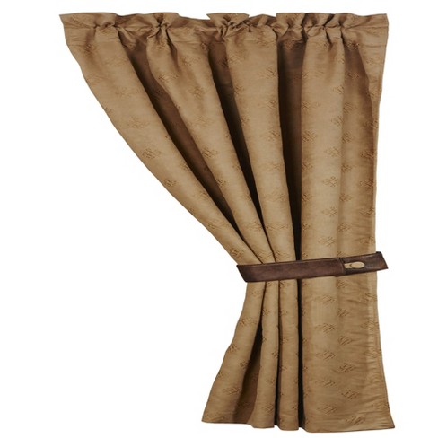 Saverio Corrales Sunset Soutwestern, Faux Leather Curtains Brown