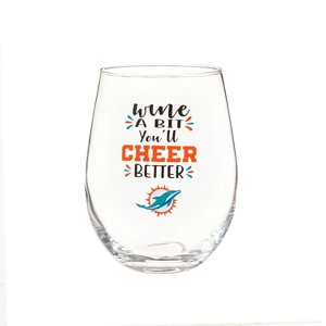 Evergreen Miami Dolphins, 17oz Boxed Stemless Wine - 1 of 4