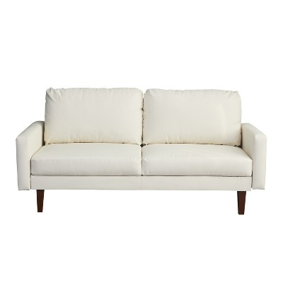 Leather Sofa Set Modern Sofa & Loveseat Set 2 Piece Couch Set with Wooden Legs for Living Room