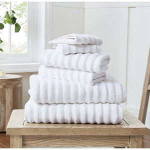 Christian Siriano 6pc Textured Zero Twist Bath Towel Set - 1 of 4