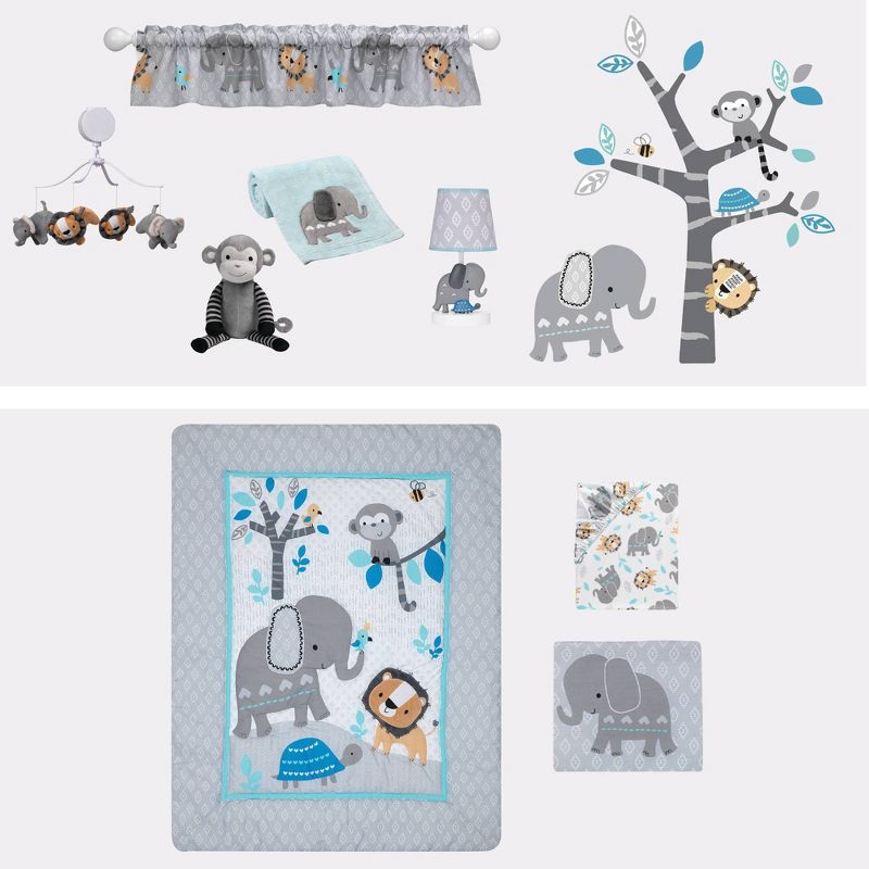 Bedtime Originals Baby Fitted Crib Sheet - Jungle Fun Elephant &#38; Lion, 4 of 5