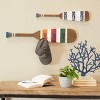 Olivia & May Set of 2 Wood Paddle 12 Hanger Wall Hooks Striped: Oil Rubbed Finish, Decorative Wooden Rack - 2 of 4