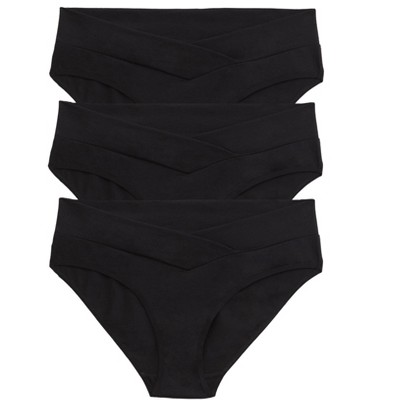 Image of Maternity Bikini Panties (3 Pack) All Black Large | Motherhood Maternity