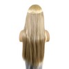 Unique Bargains Women's Straight Long Hair Hair Extensions High Temperature Fiber Mixed Light Gold Tone 1 Pc - 2 of 3